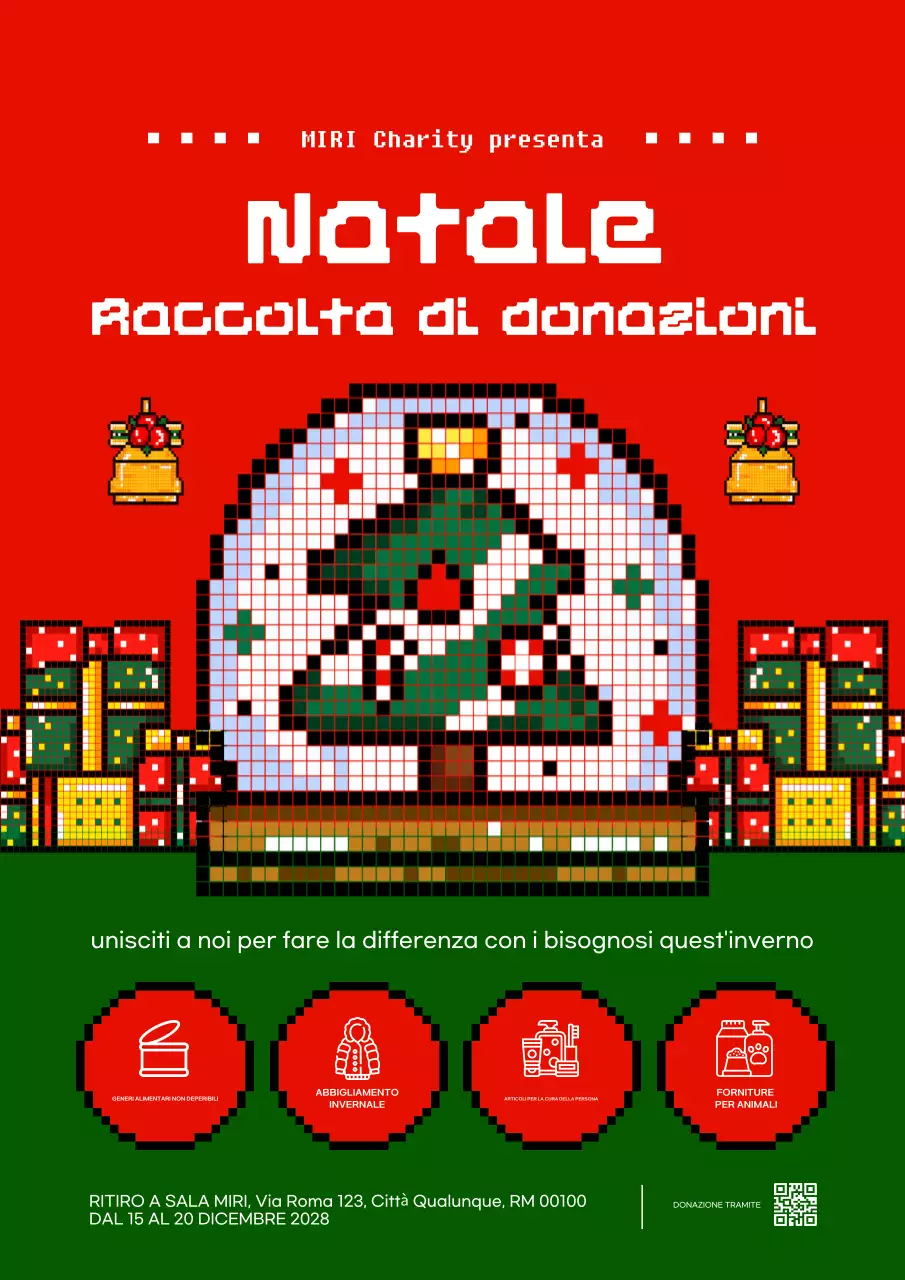 annuncio di beneficenza red retro