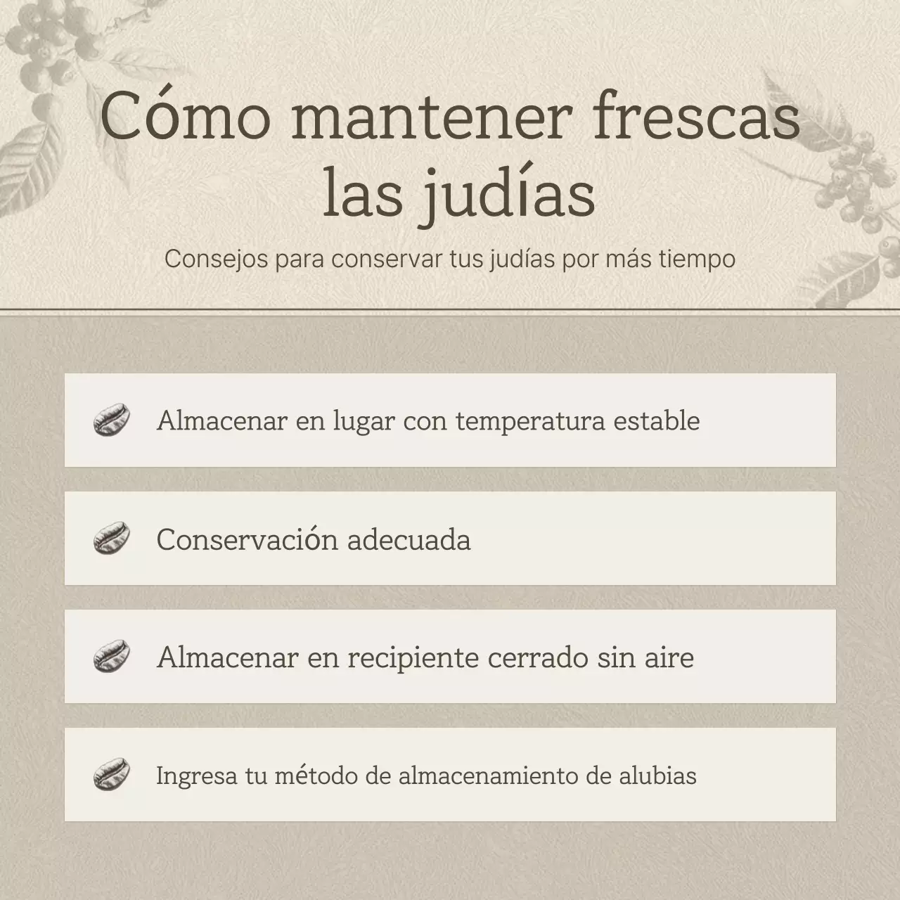 Promover un café vintage en beige y marrón