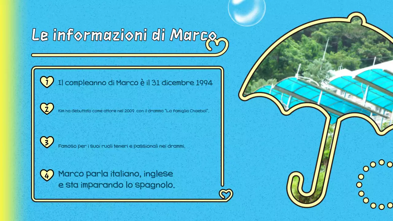 pitch deck del dramma K di tendenza blu