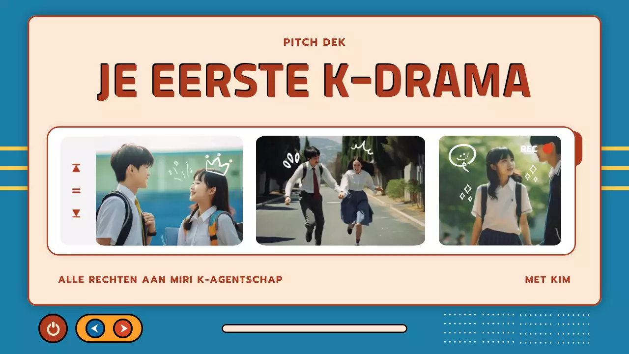 beige blauw retro drama presentatie