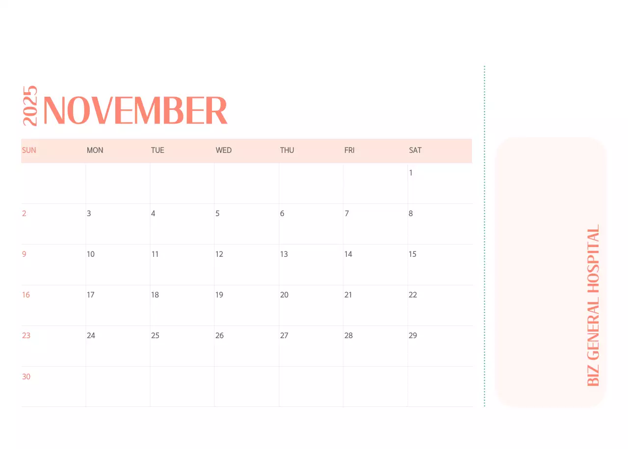 Kalender rumah sakit dalam bingkai foto hijau