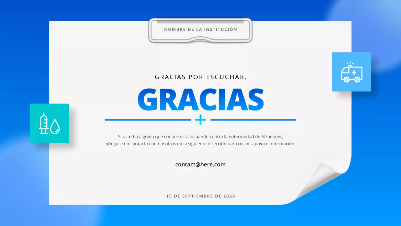 guía profesional azul de la enfermedad de alzheimer