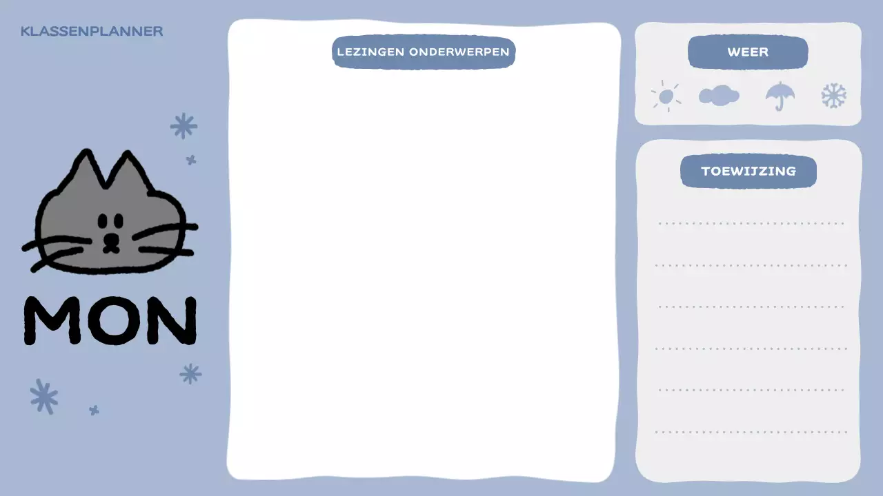 roze schattige klassenplanner