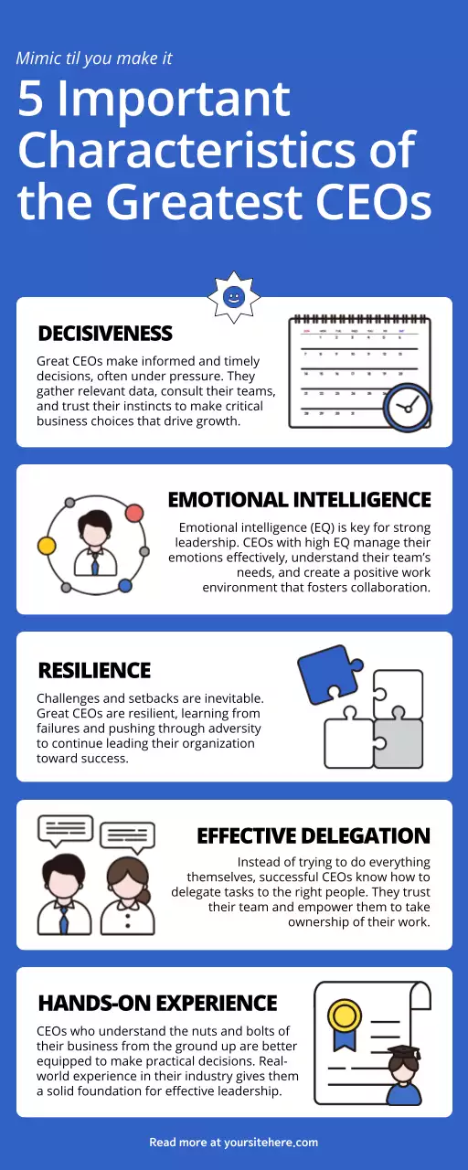 Blue Modern Leadership Guide Infographic