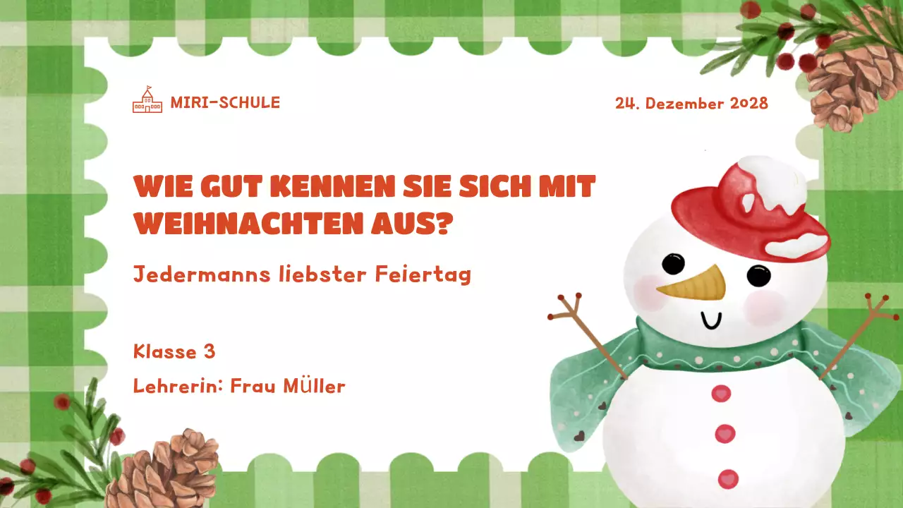 grüne festliche Weihnachtspräsentation