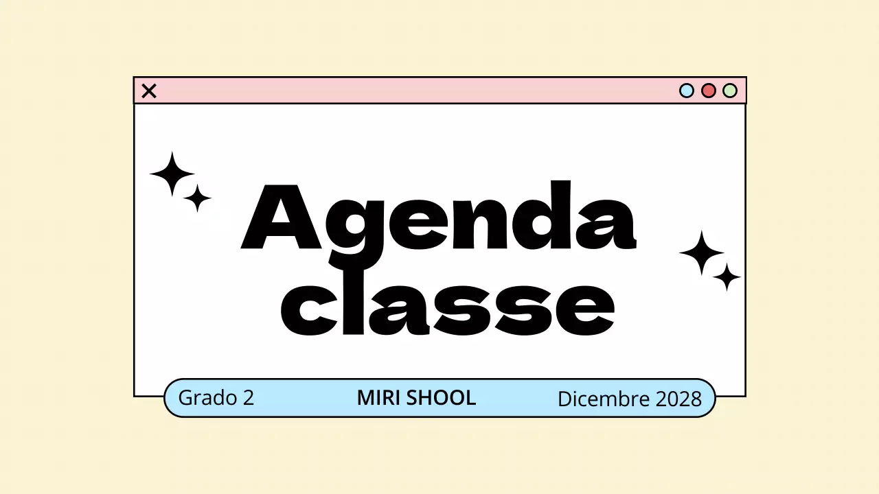 Presentazione dell'agenda di classe in pastello minimalista