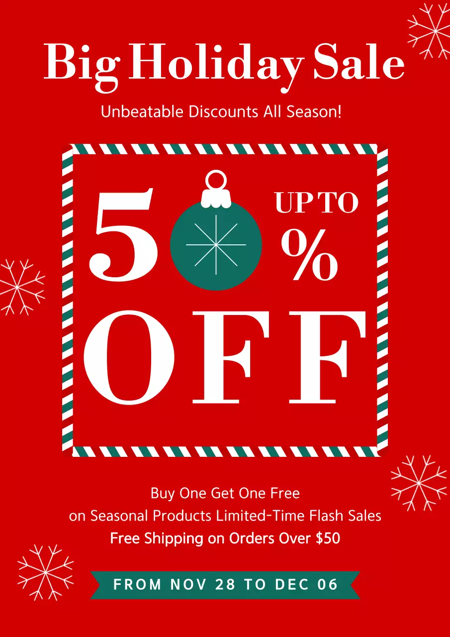 Red Traditional Holiday Promotion Poster