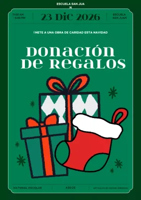 anuncio de un acto benéfico tradicional verde