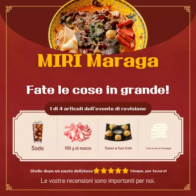 Promuovete il vostro evento di rassegna del cibo tradizionale rosso