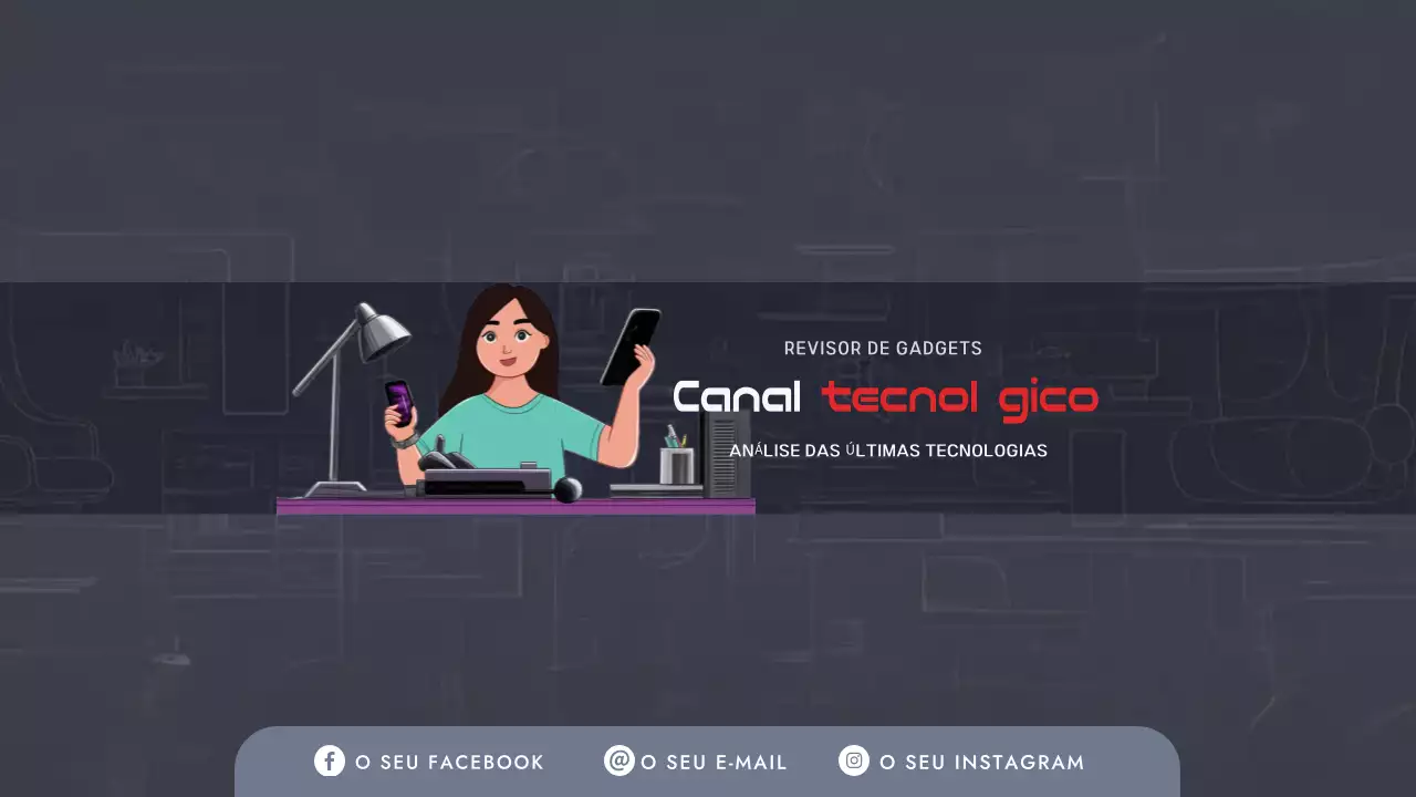 Anúncio do canal tecnológico moderno cinzento
