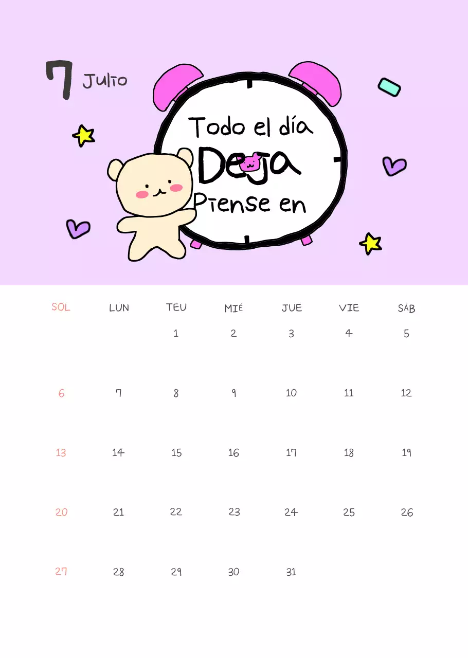 Calendario apretado amarillo Simple Office Worker