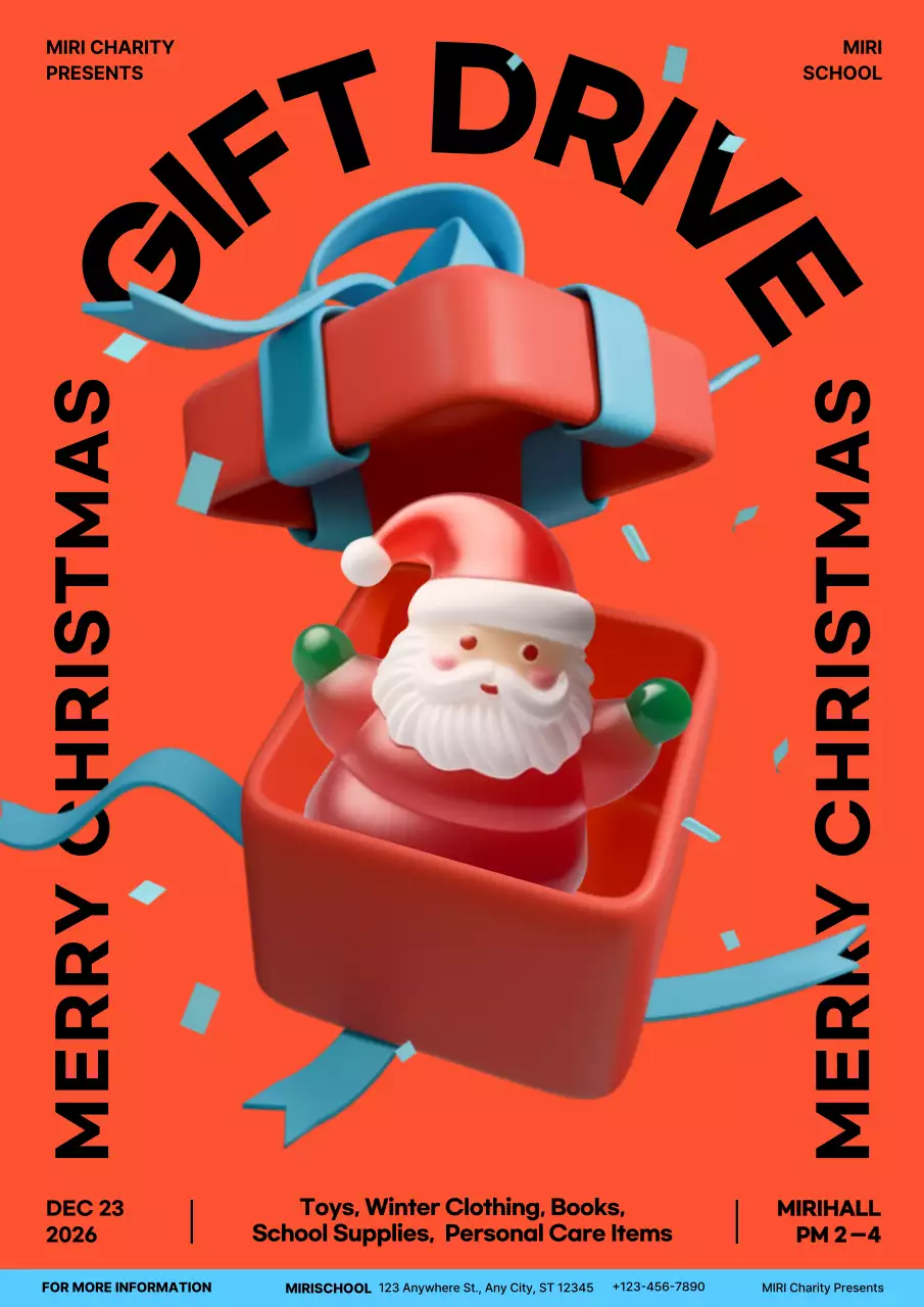 Orange Modern Christmas Promotion Poster
