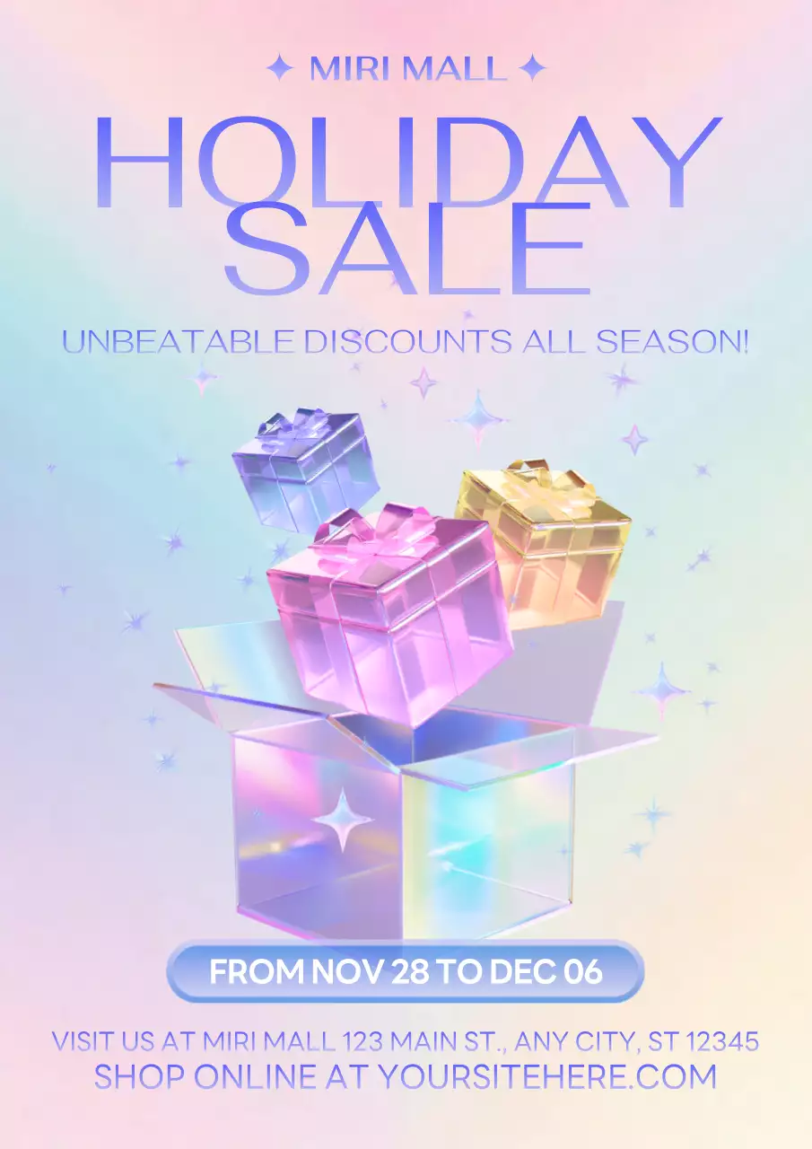 Rainbow Trendy Holiday Promotion Poster