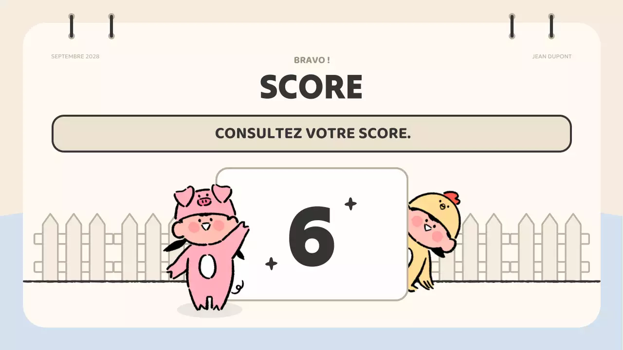 matériel de quiz sur l'animation rose
