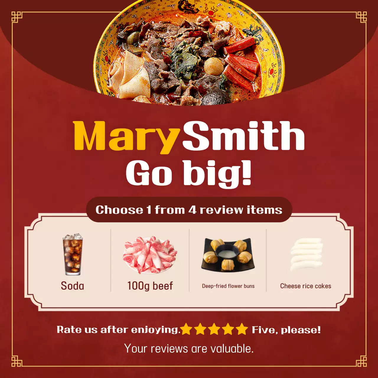 Red Traditional Food Promotion Banner