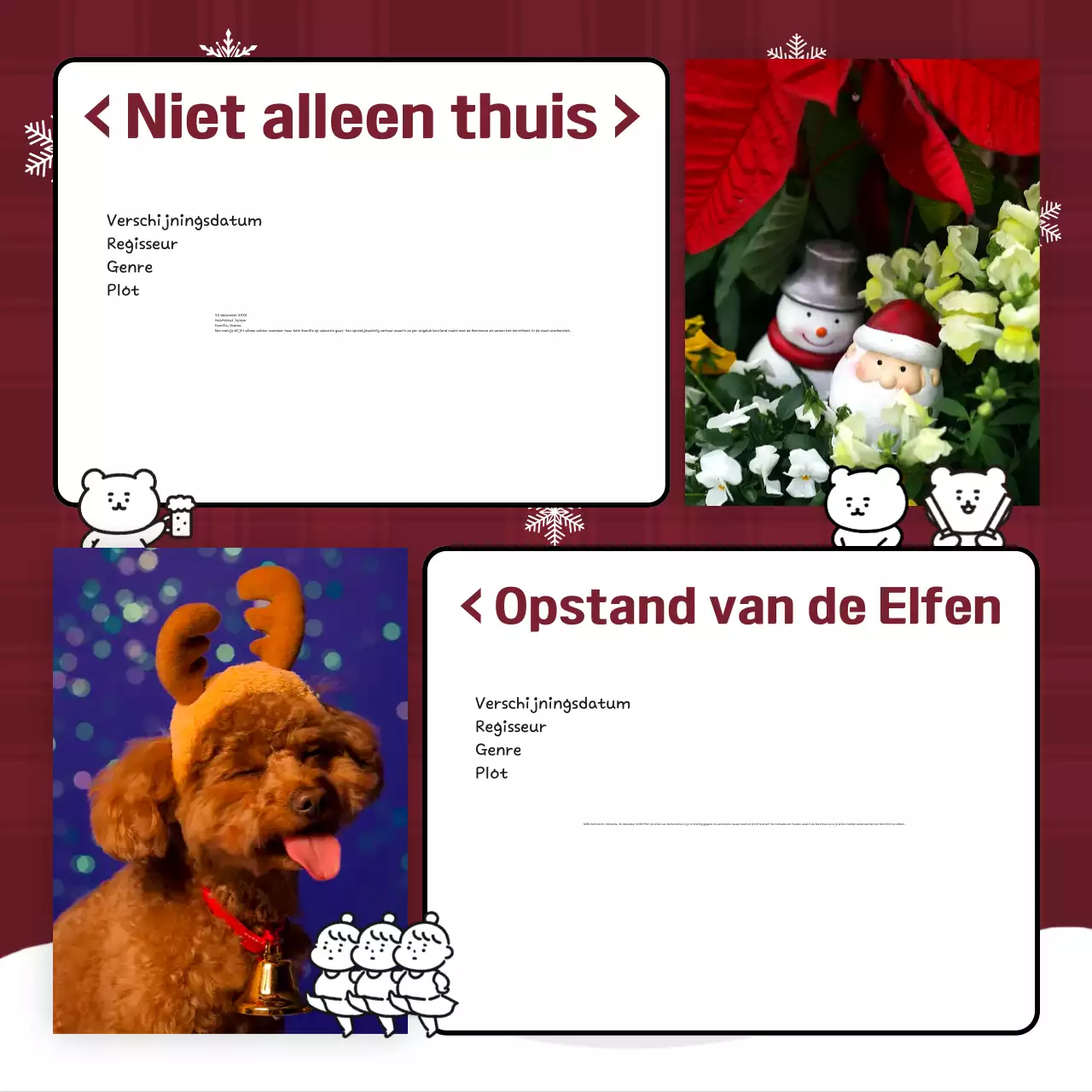 Rode gezellige kerstevenementen