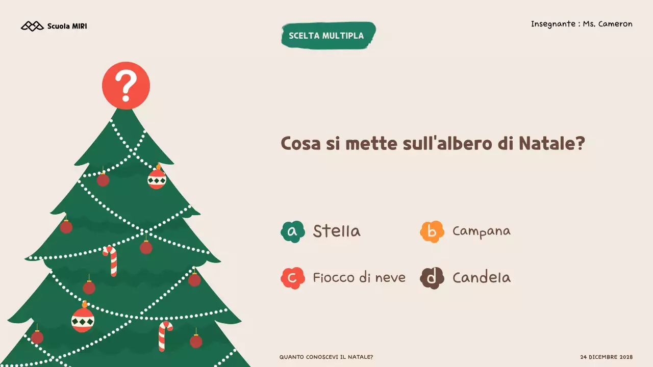 Quiz illustrativi sul Natale per bambini e studenti
