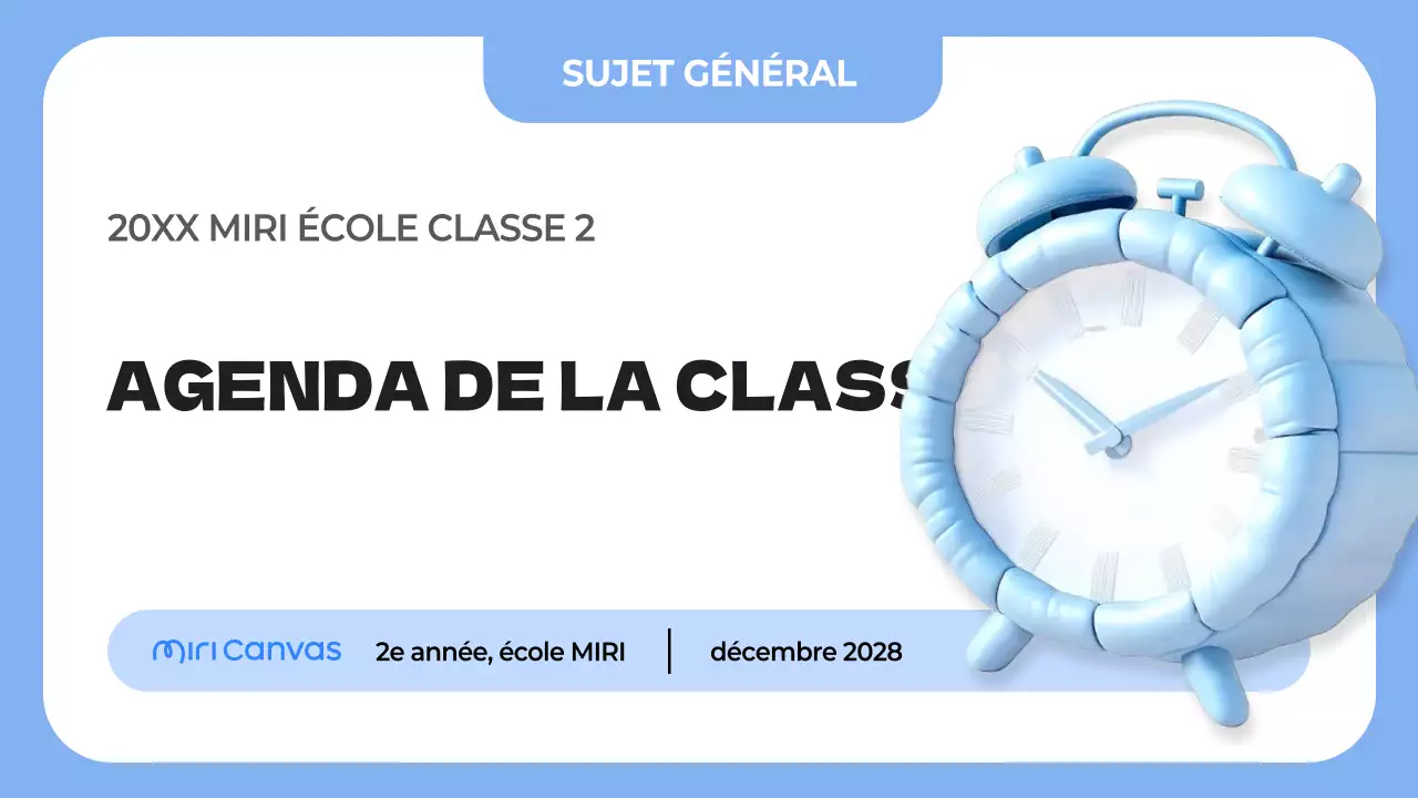 agenda bleu simple pour la classe