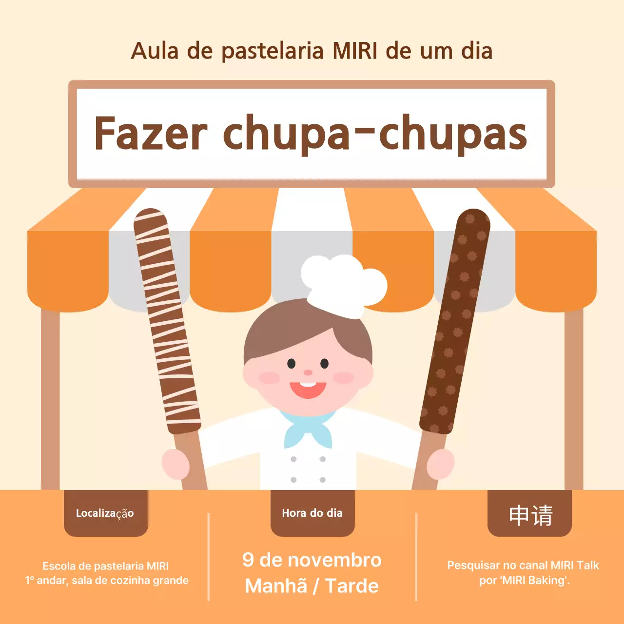 Um guia para aulas de pastelaria bege e acolhedoras