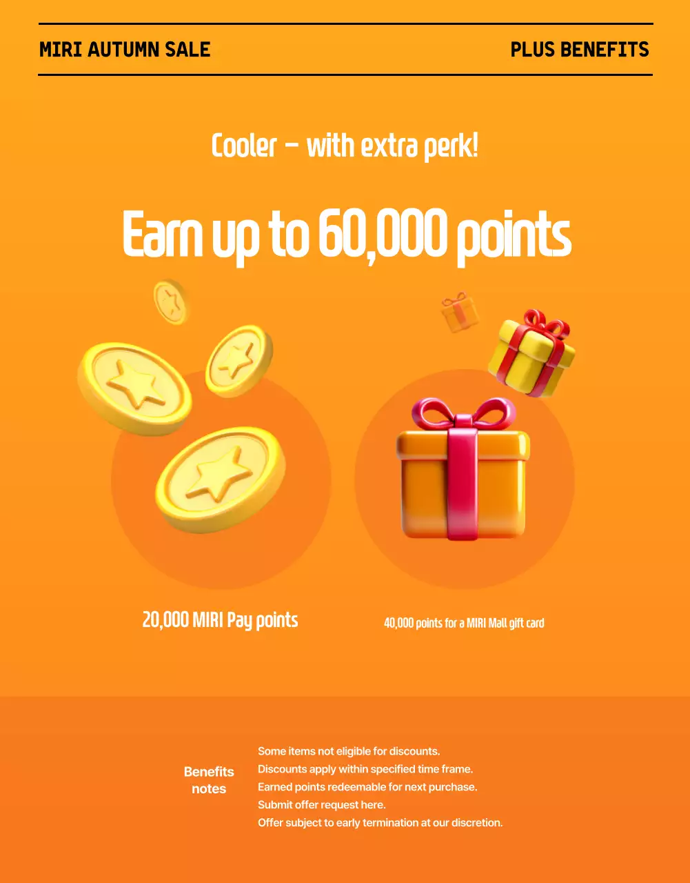 Cartaz promocional de móveis modernos laranja