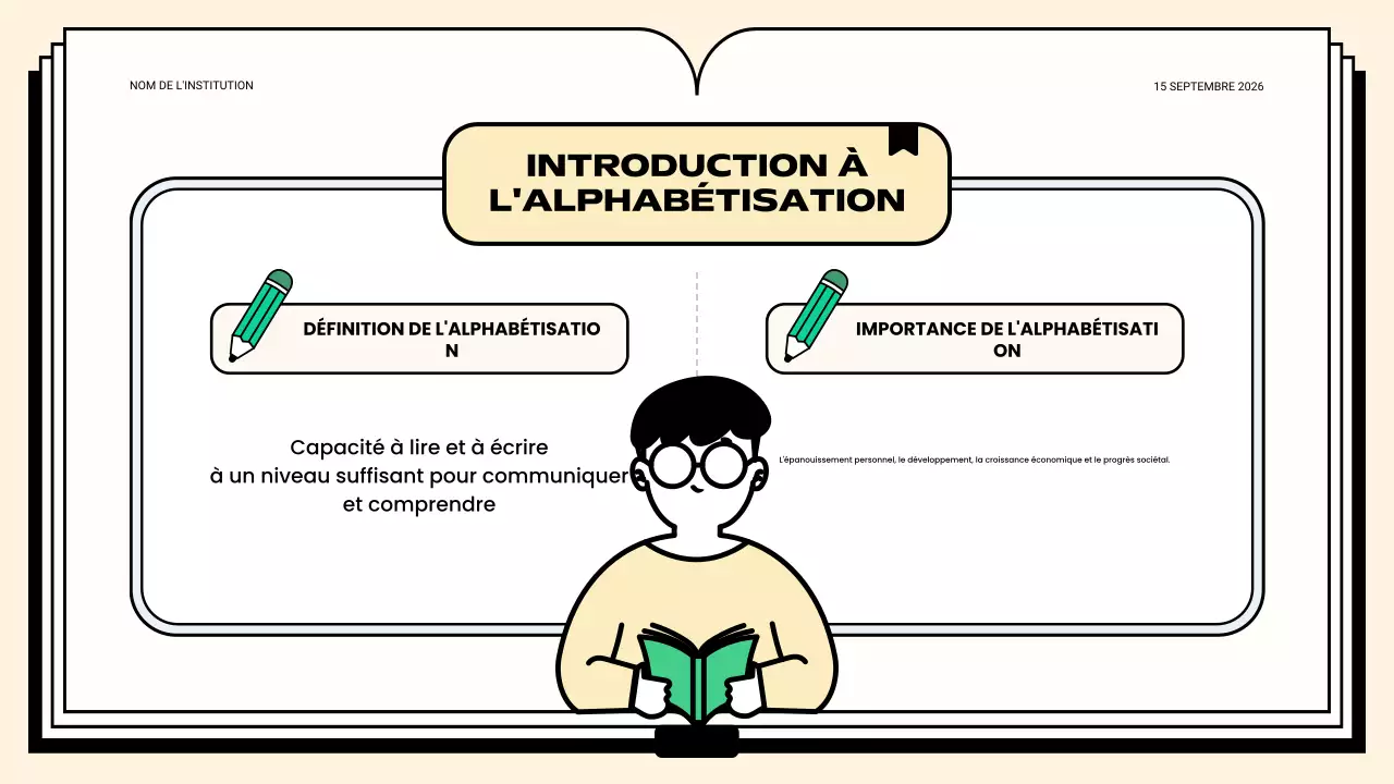 classe d'alphabétisation verte et propre