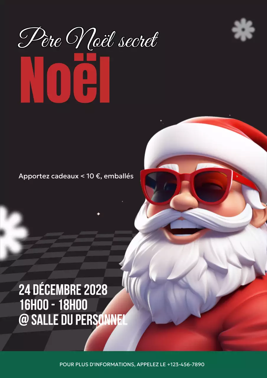 invitation de Noël rétro rouge
