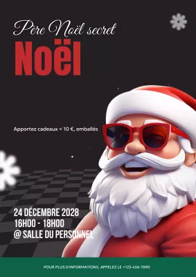 invitation de Noël rétro rouge