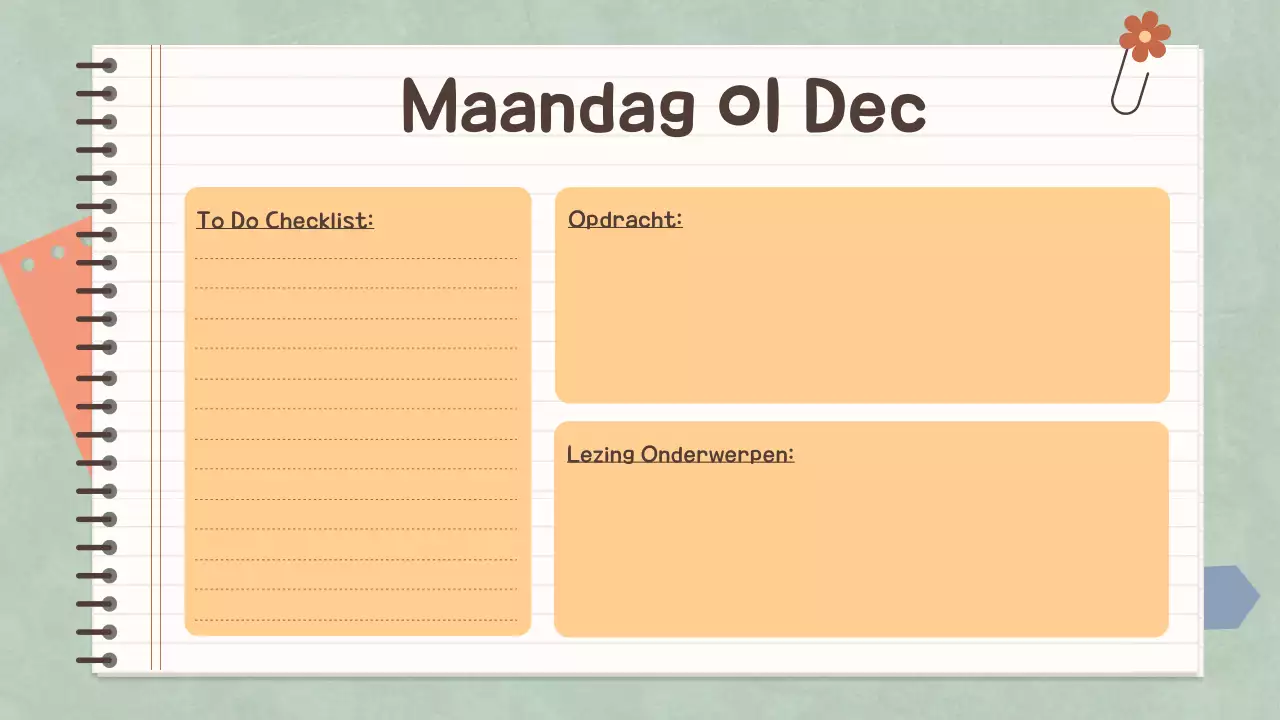 Eenvoudig Pastel Notitieboek Klasagenda voor School