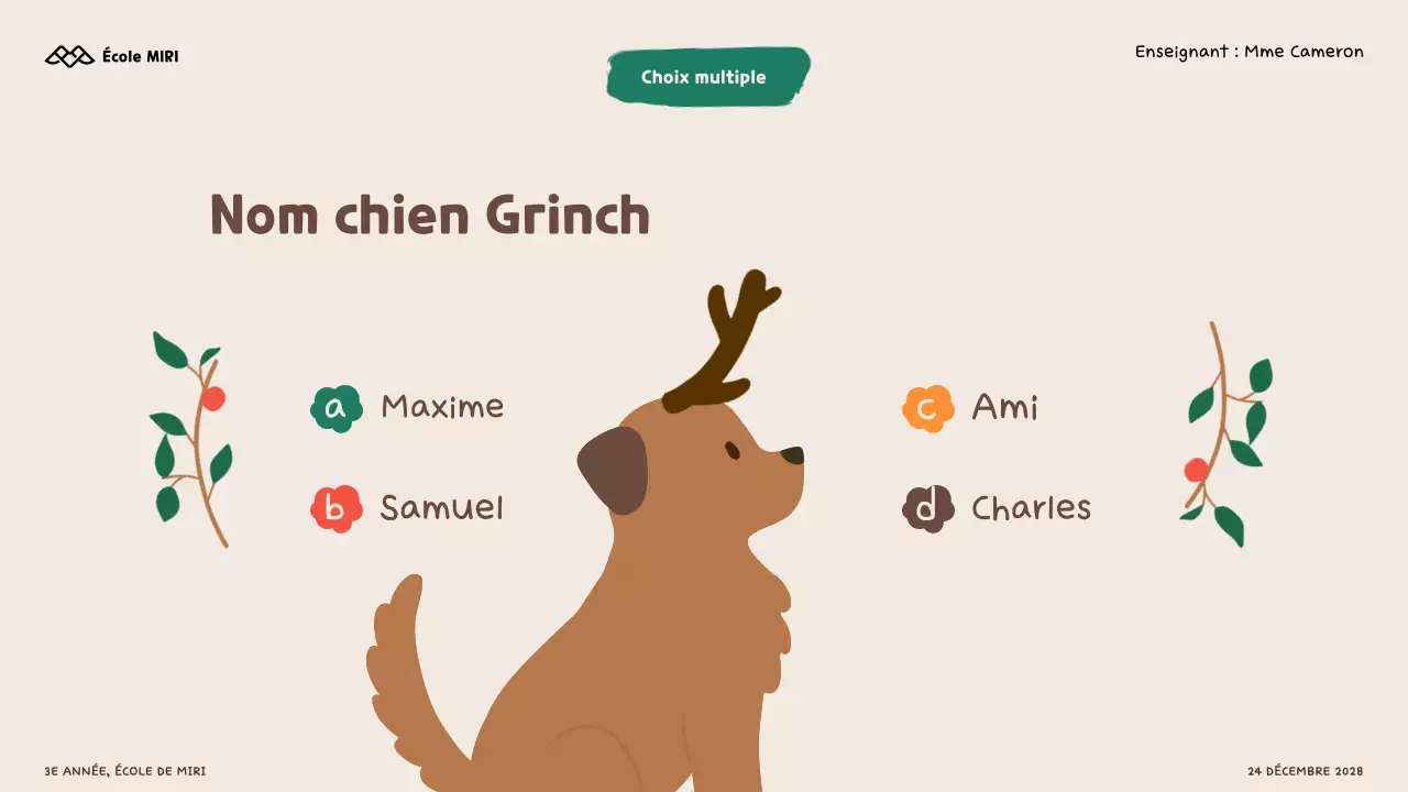 Jeu-questionnaire illustré sur Noël pour les enfants et les écoliers