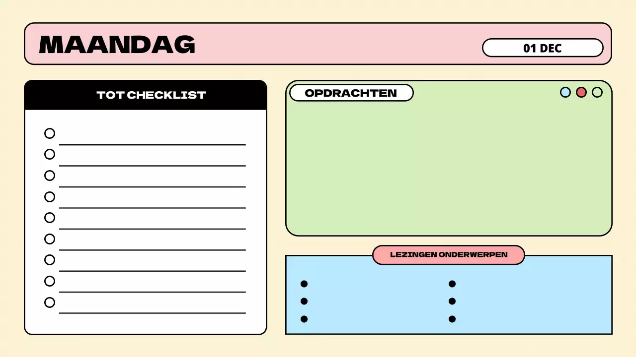 Presentatie Minimalistische Pastel Klasagenda