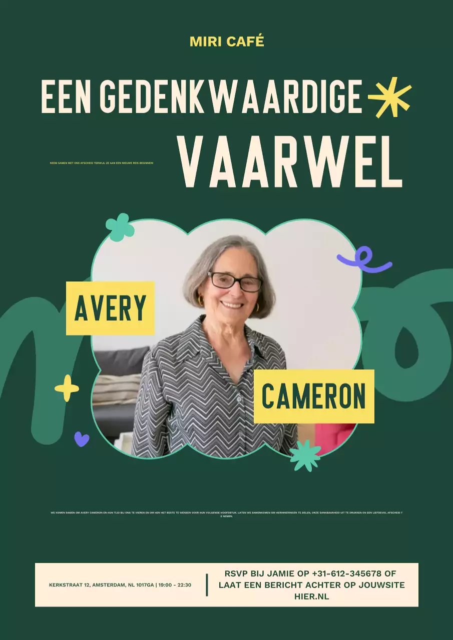 Groene Moderne Afscheidsuitnodiging Web Poster