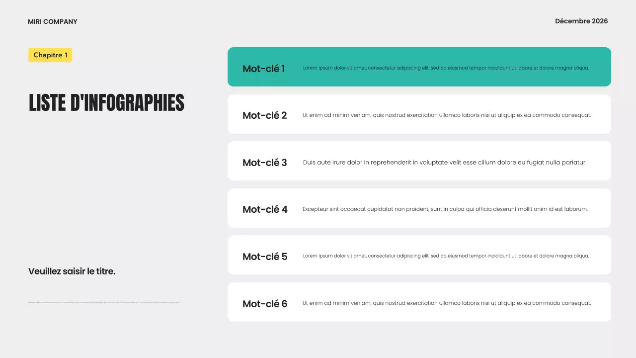 modèle d'infographie moderne gris