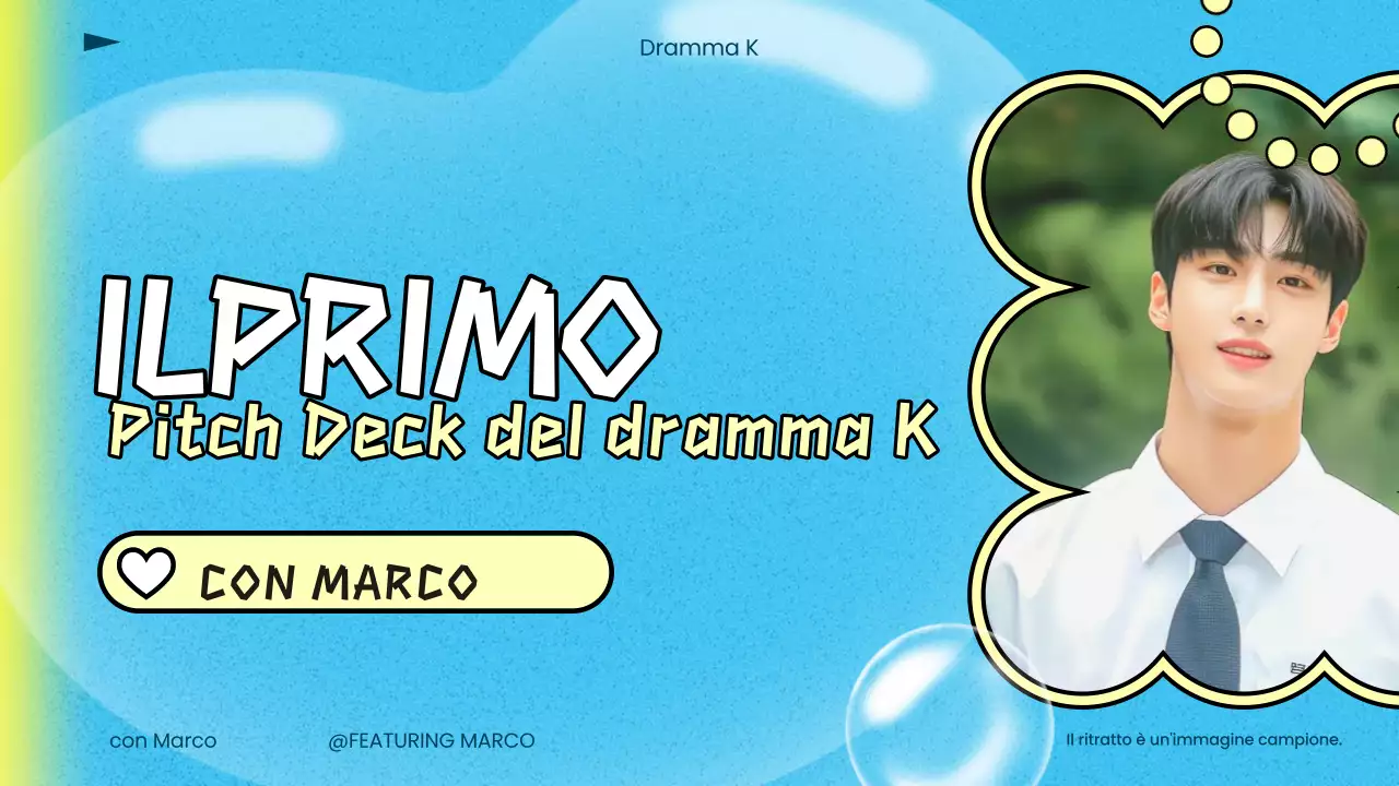pitch deck del dramma K di tendenza blu