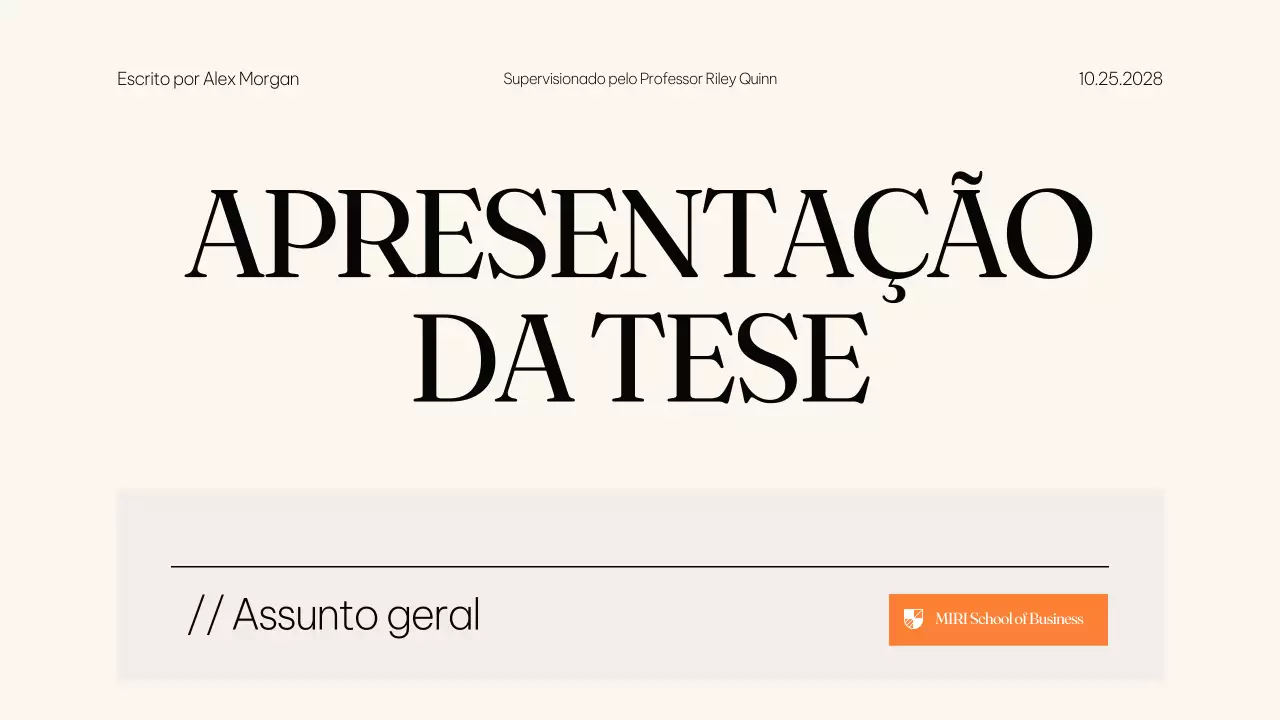 Apresentação de teses educacionais modernas bege
