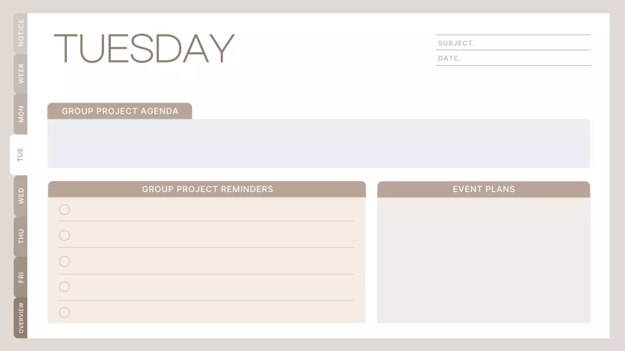 Beige Minimal Class Planner Presentation