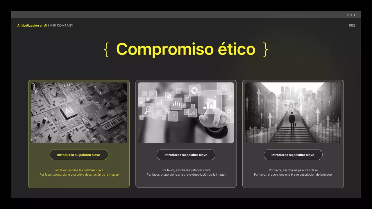 Material cibernético amarillo y negro para la alfabetización en IA