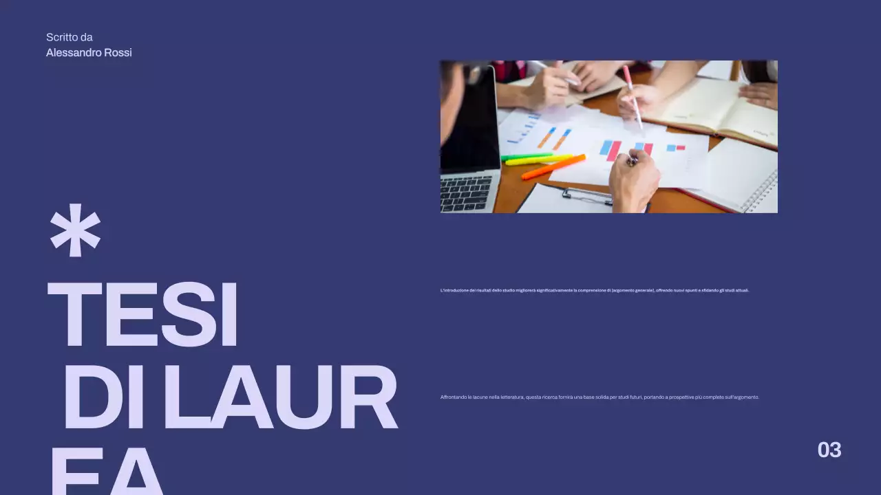 presentazione di tesi minimalista viola