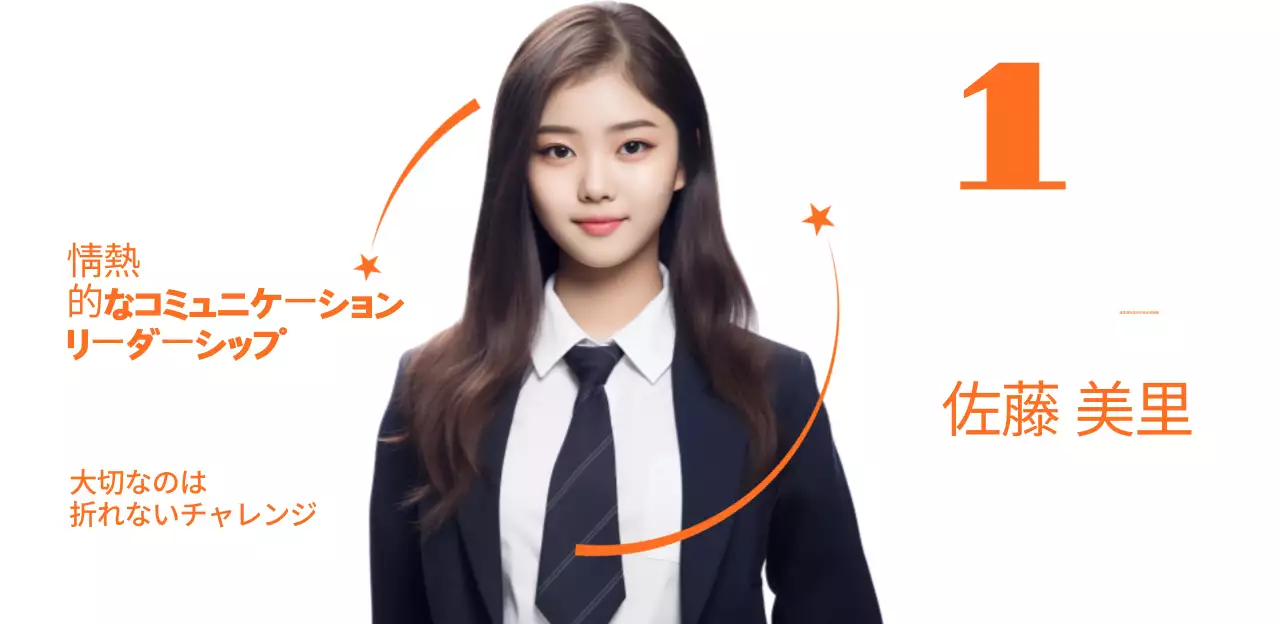 オレンジ色のシンプルな学生選挙広報