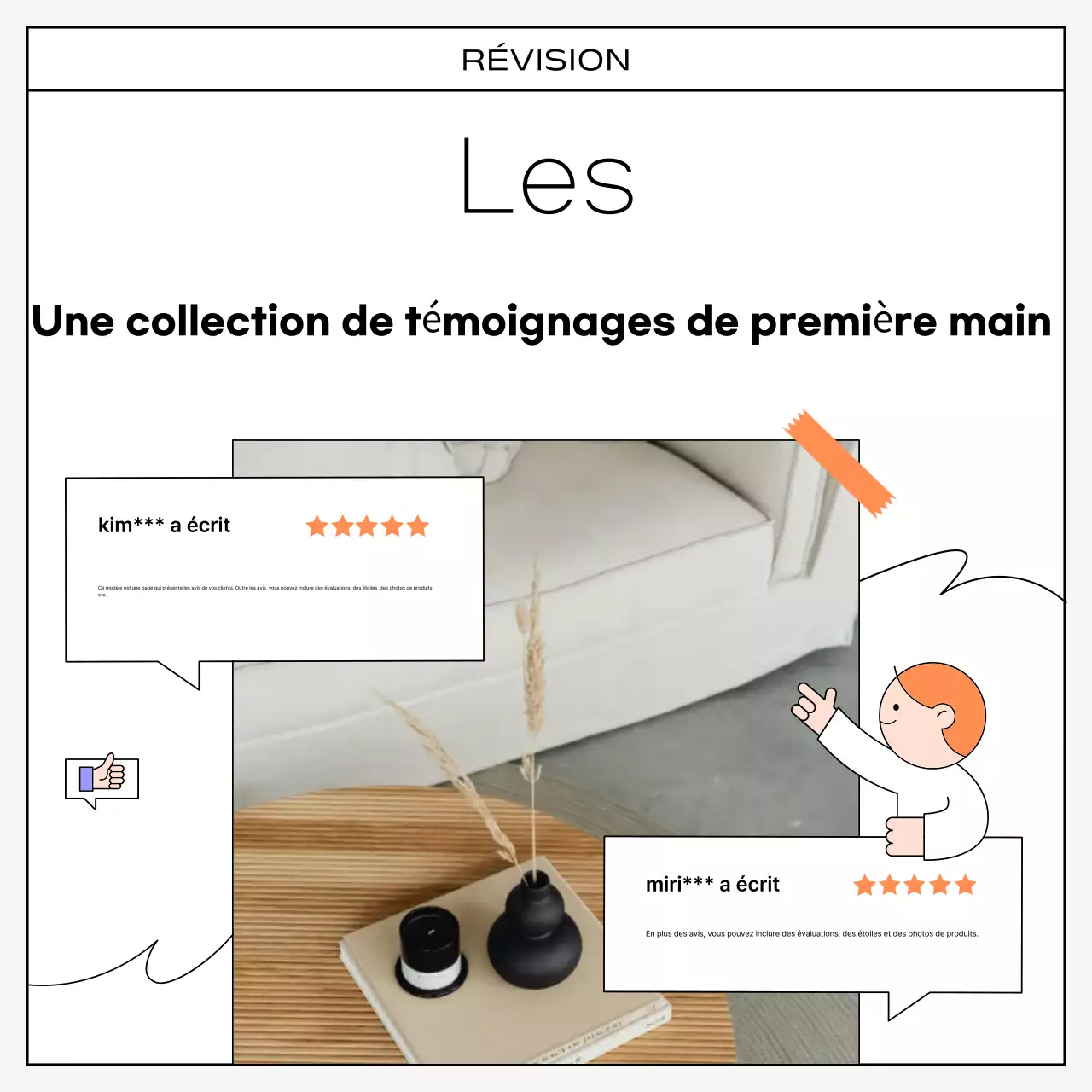 Une collection kitsch de revues orange et noires