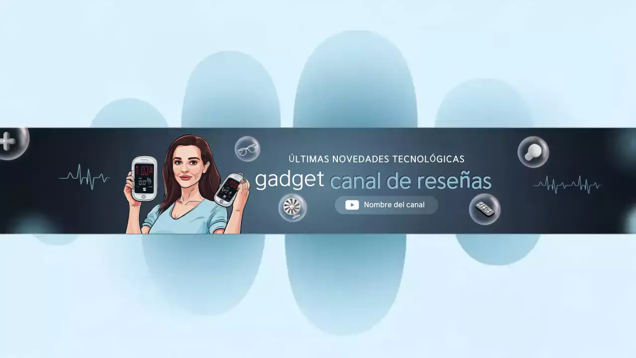 Banner azul del canal de tecnología moderna