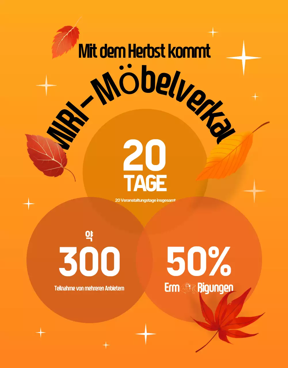 Förderung des Verkaufs von modernen Herbstmöbeln in Schwarz und Orange