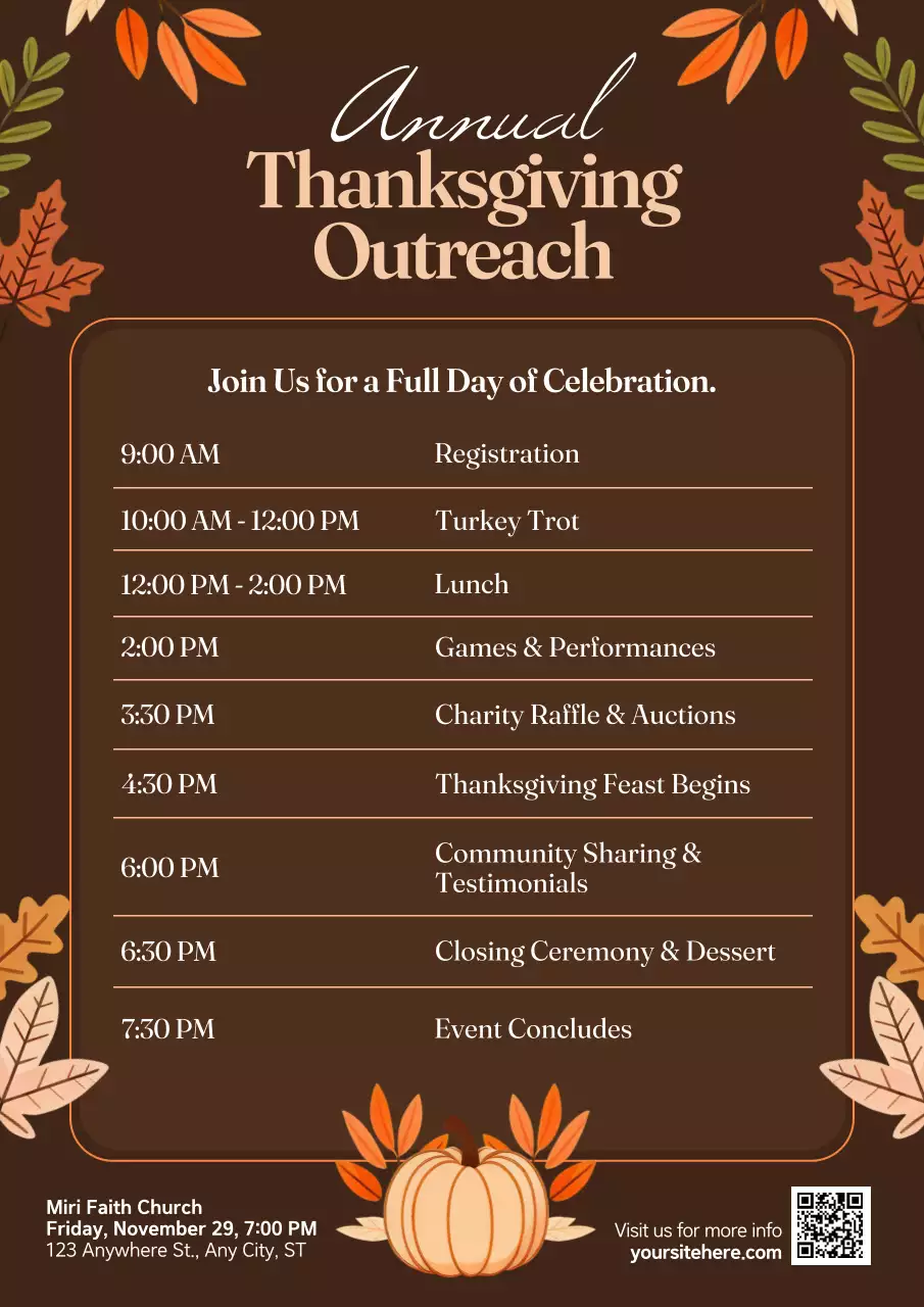 Brown Traditional Thanksgiving Event Poster