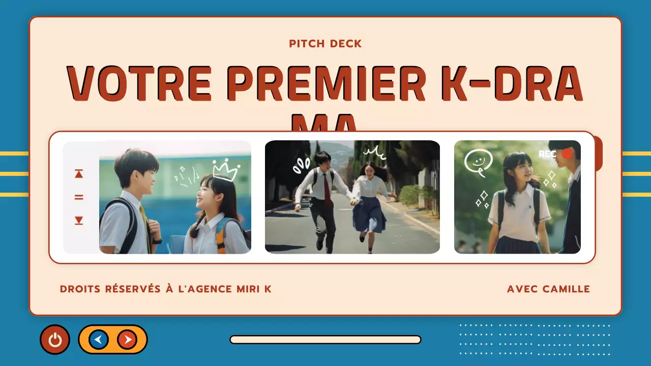 beige blue retro drama presentation