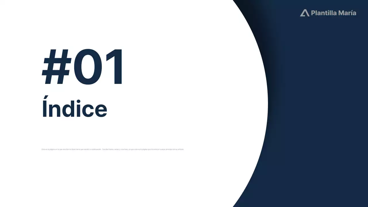 Azul Marino Presentación Moderna Descripción