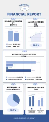 documento del informe financiero blue modern