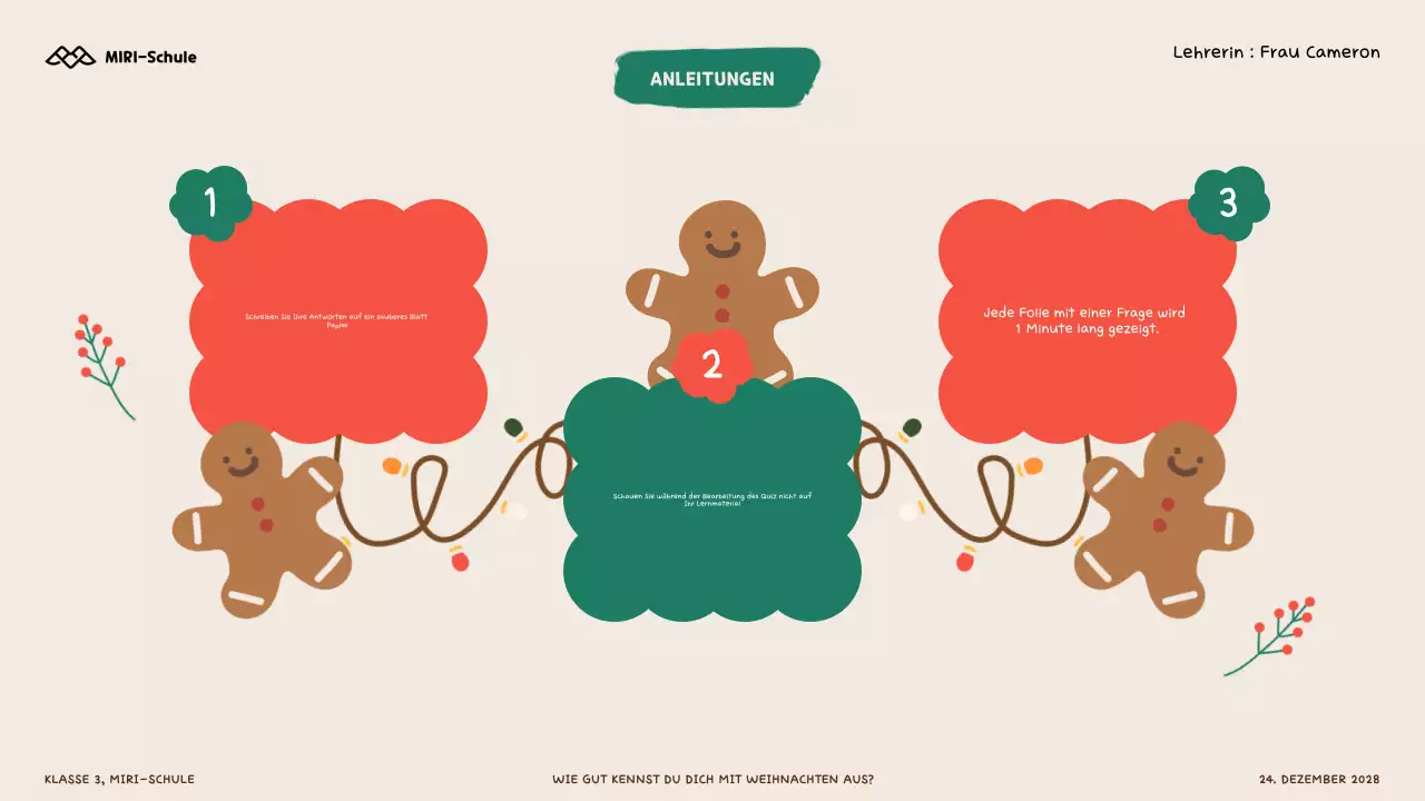 Illustratives Weihnachtsquiz für Kinder und SchülerInnen