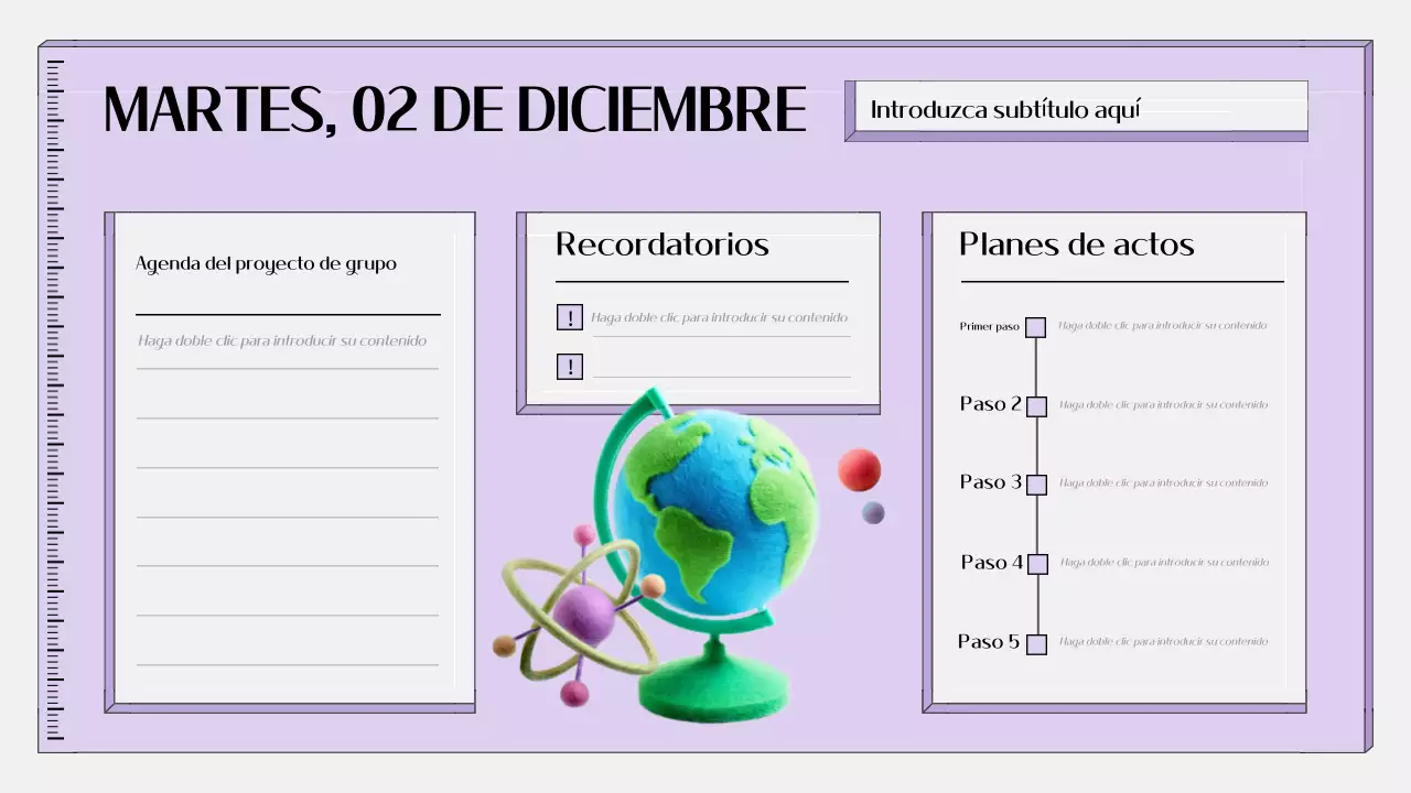 agenda sencilla de educación morada