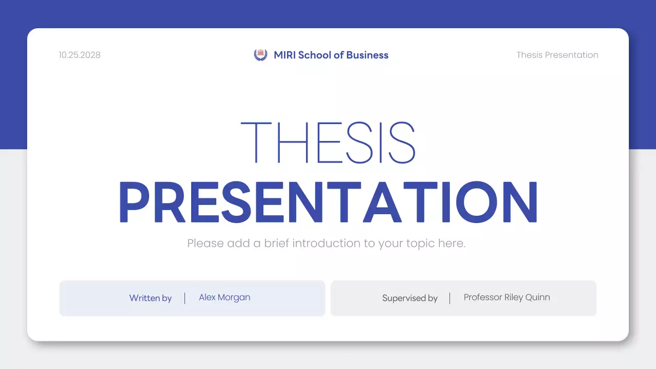 Blue Professional Thesis Presentation