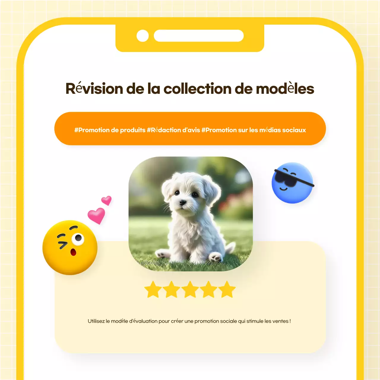 Promouvoir le jaune modèle d'examen simple