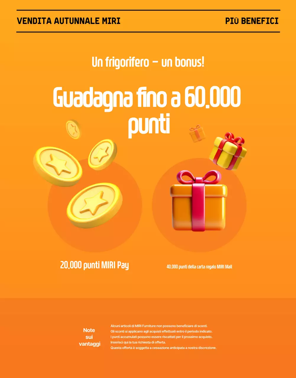 Promuovete una vendita di mobili autunnali moderni in nero e arancione